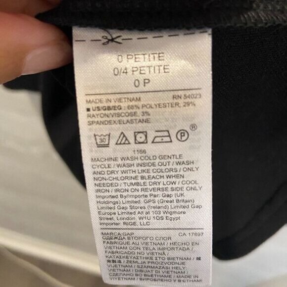 Gap Womens Black Midi Skirt Size 0P Polyester Blend A-Line Back Zip Closure - Picture 5 of 5